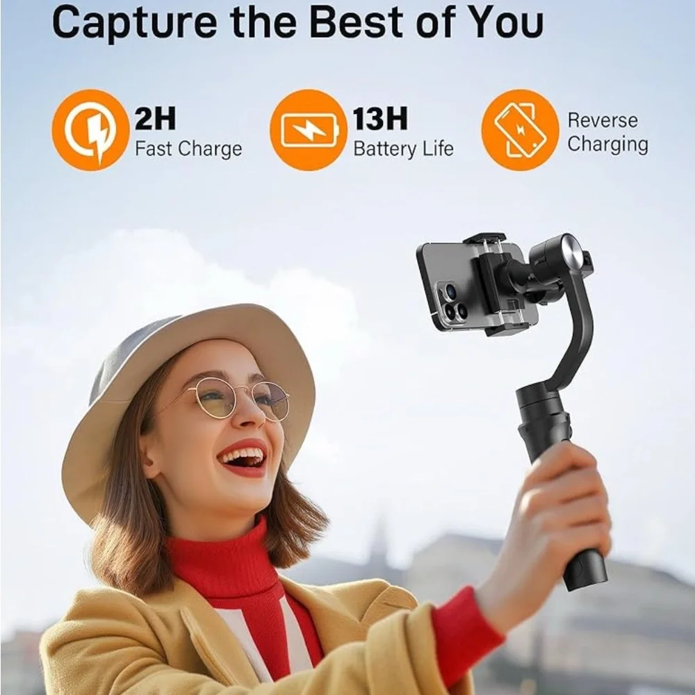 Homhem Black Handheld Gimbal Stabilizer